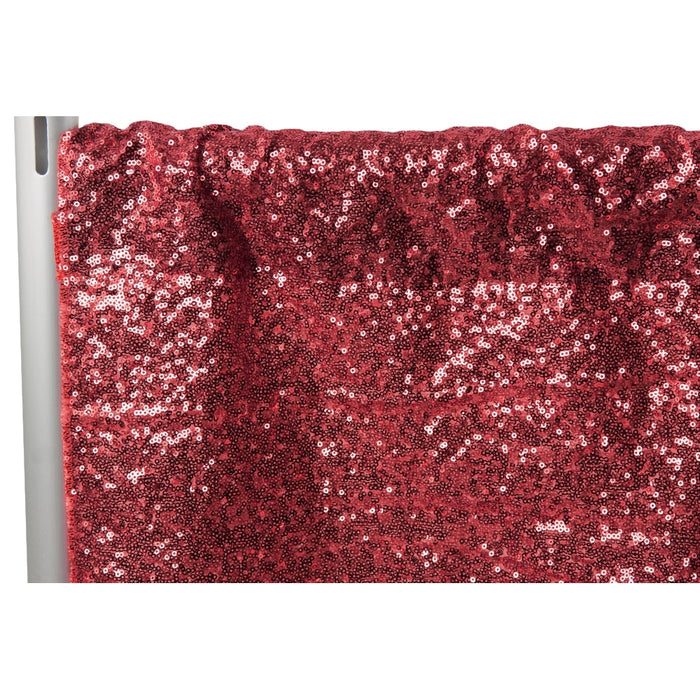 Glitz Sequin 12ft H x 52" W Drape/Backdrop panel - Burgundy - CV Linens