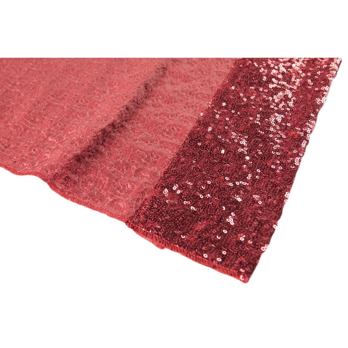 Glitz Sequin 12ft H x 52" W Drape/Backdrop panel - Burgundy - CV Linens