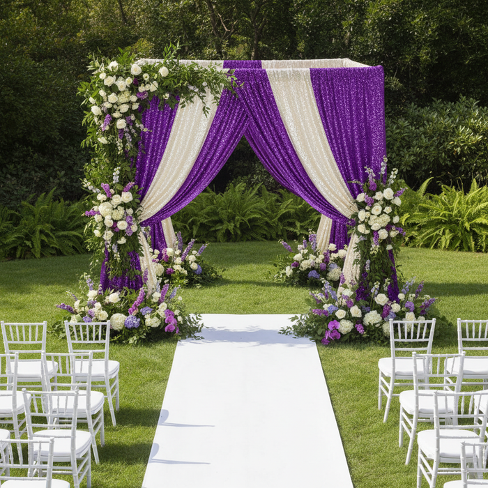 Glitz Sequin 12ft H x 52" W Drape/Backdrop panel - Purple