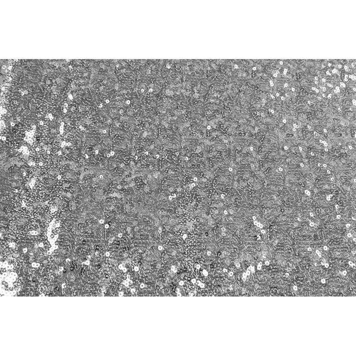 Glitz Sequin 12ft H x 52" W Drape/Backdrop panel - Silver - CV Linens