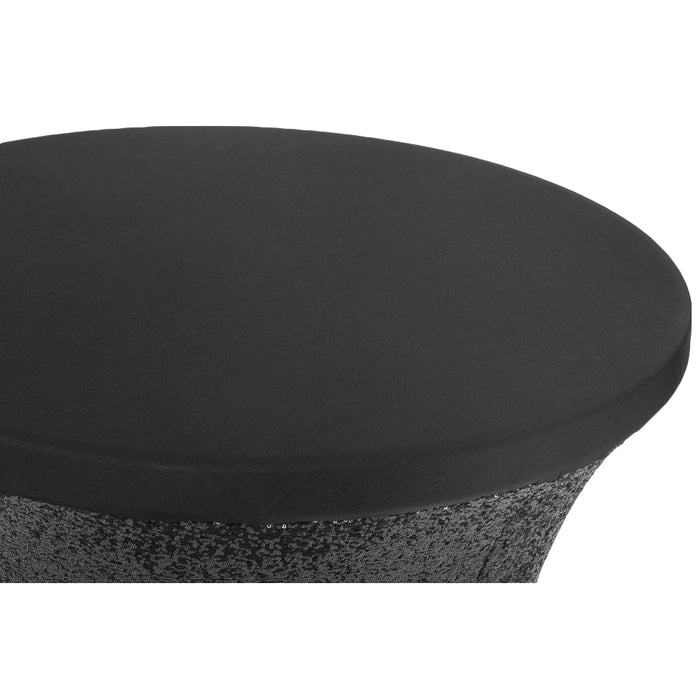 Glitz Sequin Spandex Cocktail Table Cover 30"-32" Round - Black - CV Linens