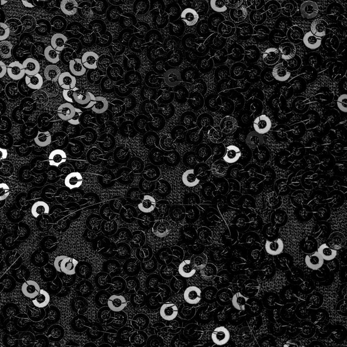 Glitz Sequin Spandex Cocktail Table Cover 30"-32" Round - Black - CV Linens