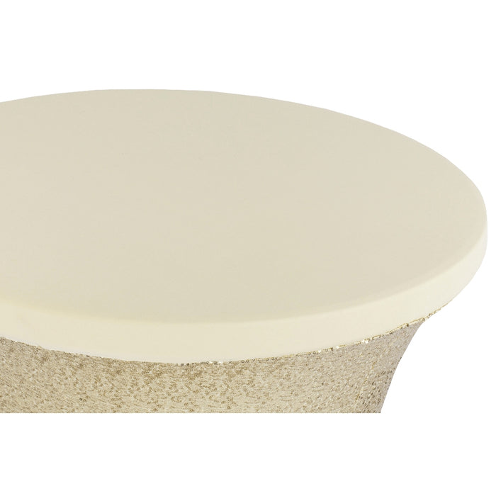 Glitz Sequin Spandex Cocktail Table Cover 30"-32" Round - Champagne - CV Linens