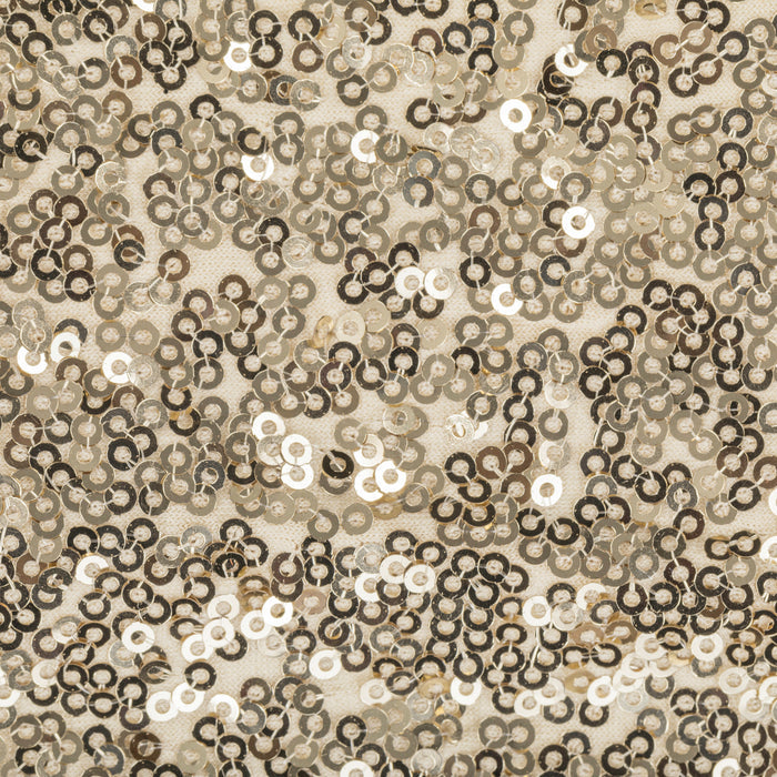 Glitz Sequin Spandex Cocktail Table Cover 30"-32" Round - Champagne - CV Linens
