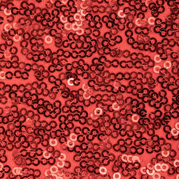 Glitz Sequin Spandex Cocktail Table Cover 30"-32" Round - Red - CV Linens