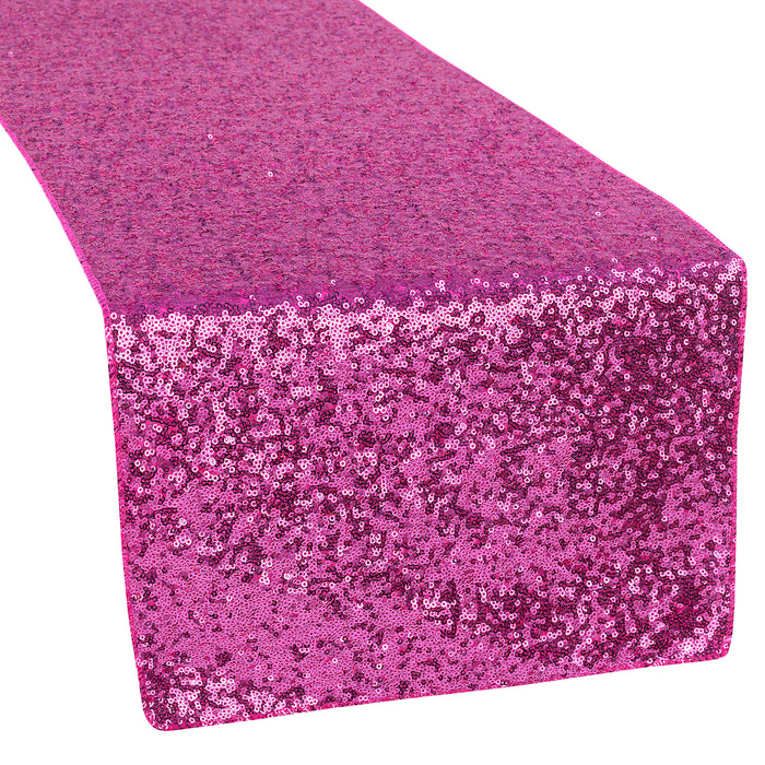 Glitz Sequin Table Runner - Fuchsia - CV Linens
