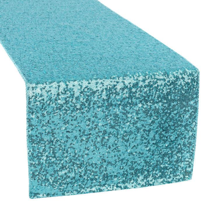 Glitz Sequin Table Runner - Turquoise - CV Linens