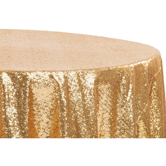 Glitz Sequins 108" Round Tablecloth - Gold - CV Linens