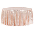Glitz Sequins 120" Round Tablecloth - Blush/Rose Gold - CV Linens