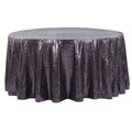 Glitz Sequins 120" Round Tablecloth - Eggplant/Plum - CV Linens