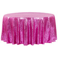 Glitz Sequins 120" Round Tablecloth - Fuchsia - CV Linens