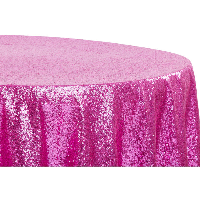 Glitz Sequins 120" Round Tablecloth - Fuchsia - CV Linens