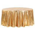 Glitz Sequins 120" Round Tablecloth - Gold - CV Linens