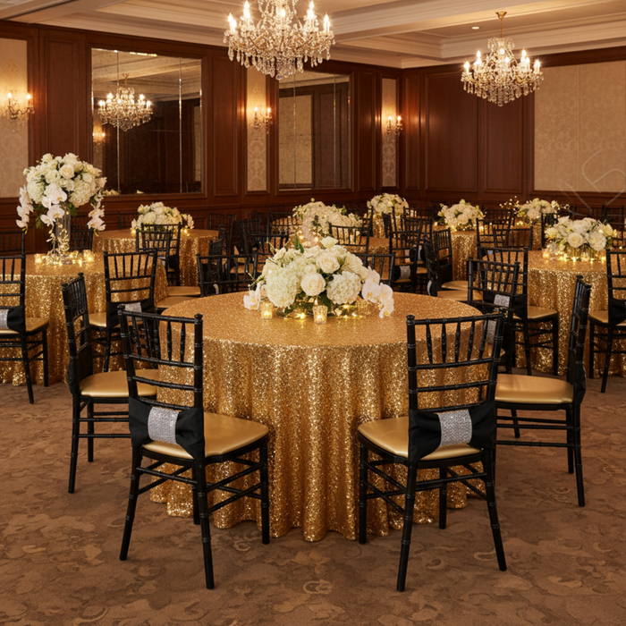 Ballroom Event - Gold Glitz Sequin Tablecloth