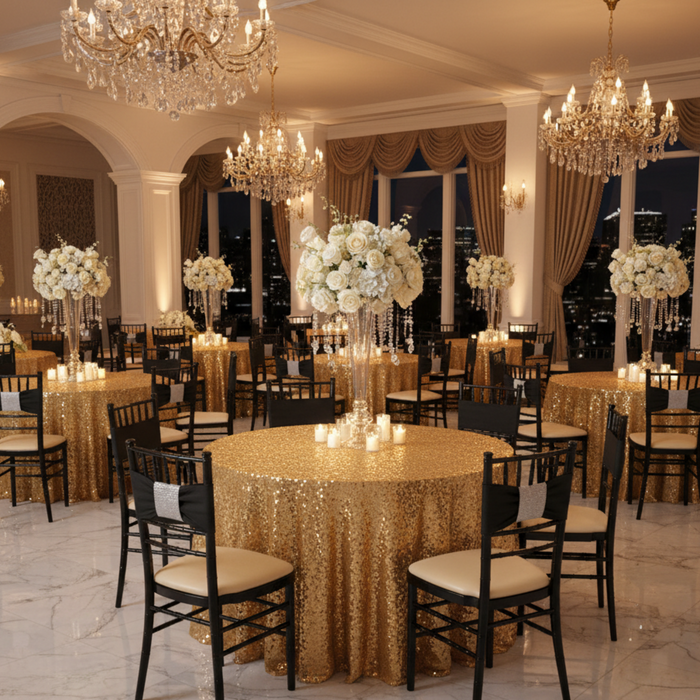 Ballroom Event - Gold Glitz Sequin Tablecloth