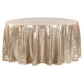 Glitz Sequins 132" Round Tablecloth - Champagne - CV Linens