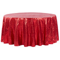 Glitz Sequins 132" Round Tablecloth - Red - CV Linens