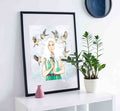 PinkPolish Design Art Prints "Goddess Acanthis"  Watercolor Painting: Art Print
