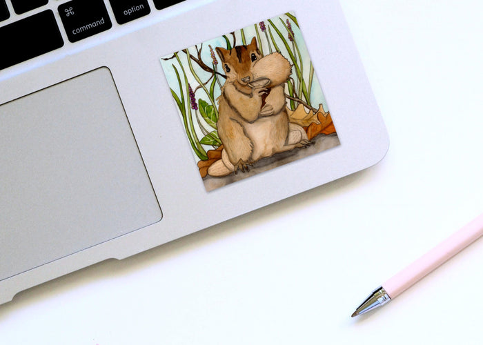PinkPolish Design Stickers "Going Nuts"  Vinyl Square Sticker