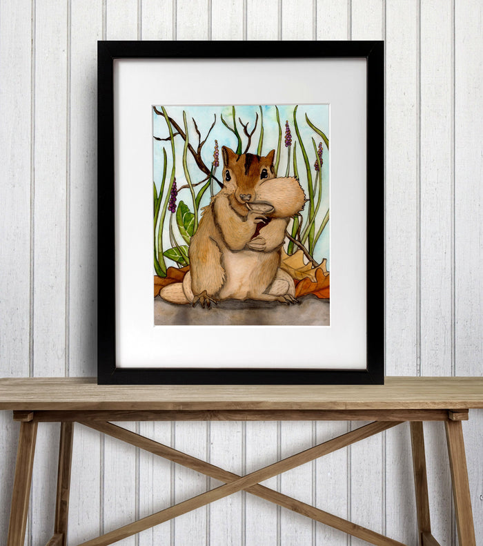 PinkPolish Design Art Prints "Going Nuts" Watercolor Painting: Art Print