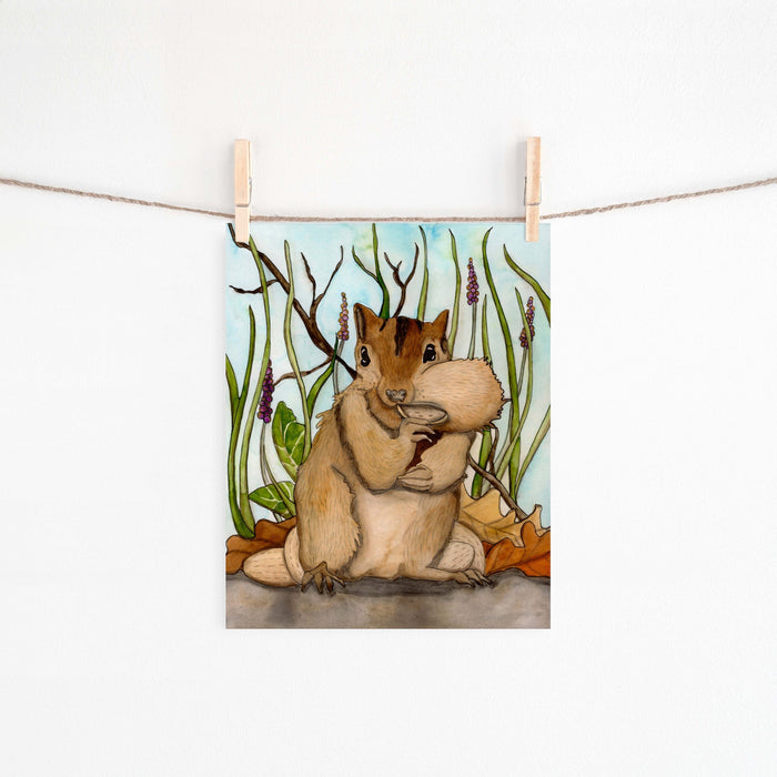 PinkPolish Design Art Prints "Going Nuts" Watercolor Painting: Art Print