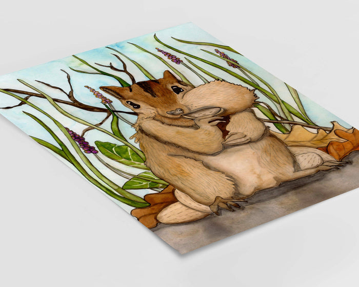 PinkPolish Design Art Prints "Going Nuts" Watercolor Painting: Art Print