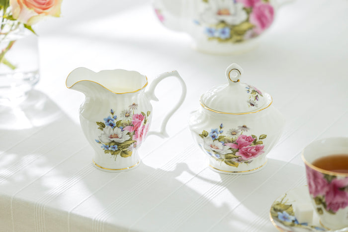 Grace's Rose Bone China 11-Piece Tea Set