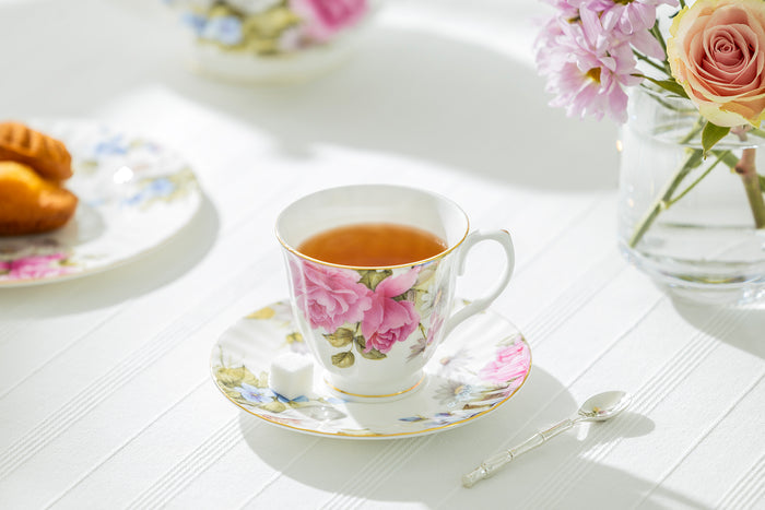 Grace's Rose Bone China 11-Piece Tea Set