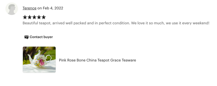 Grace's Rose Bone China Teapot