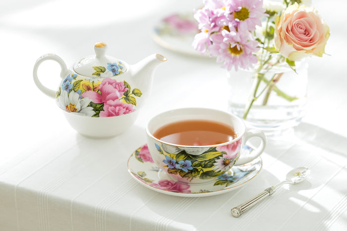 Grace's Rose Fine Porcelain Tea For One Set with Pink Gift Box