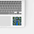 PinkPolish Design Stickers "Grande Peacock Fleur"  Vinyl Square Sticker