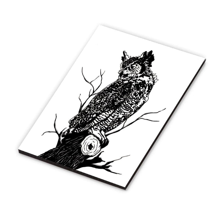 PinkPolish Design Magnets "Great Horned Owl" Wood Refrigerator Magnet