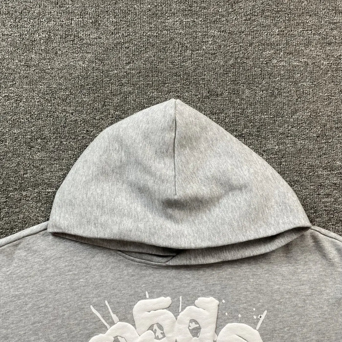 Grey Sp5der Web Hoodie 440GSM – Grey Spider Hoodie Spider Web Print 3D Logo