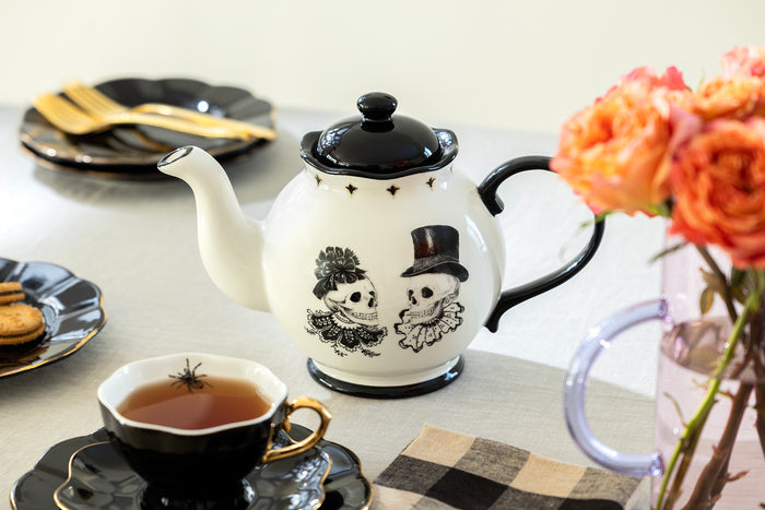Halloween Victorian Skeletons 5-Piece Tea Set