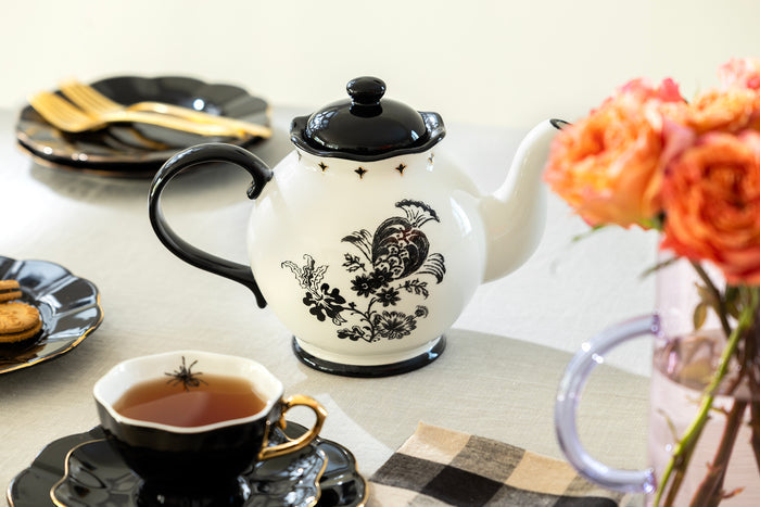 Halloween Victorian Skeletons 5-Piece Tea Set