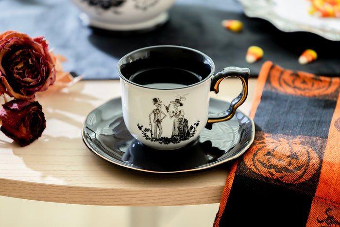 Halloween Victorian Skeletons 5-Piece Tea Set