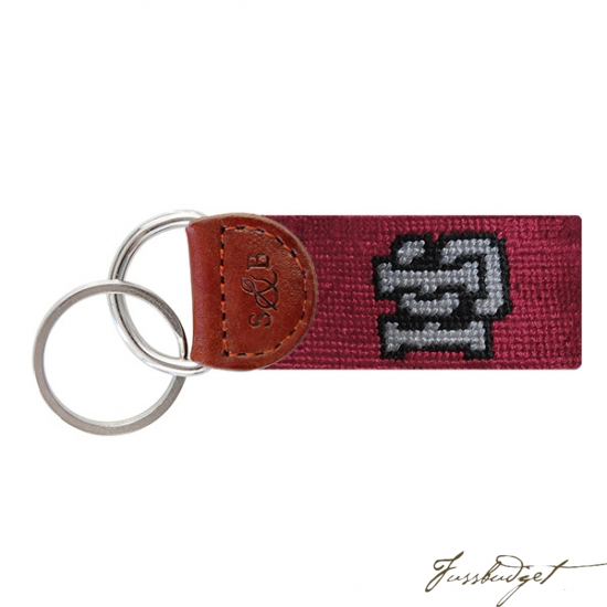 Hampden-Sydney Needlepoint Key Fob-Fussbudget.com