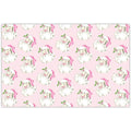 Handpainted Pink Santa Pattern Placemat