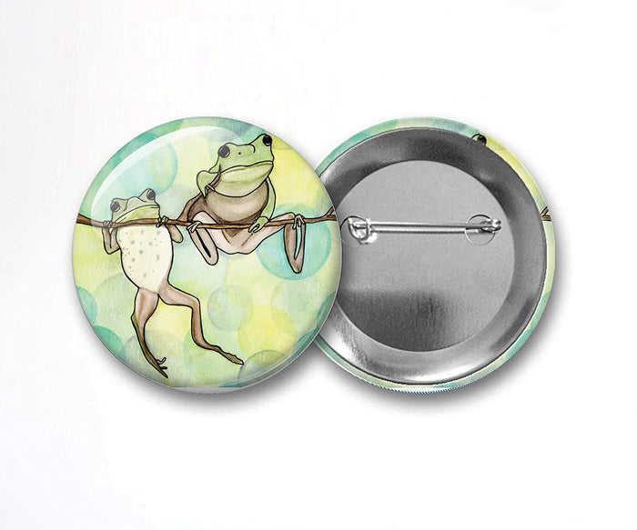PinkPolish Design Buttons "Hanging Out" Pin Back Art Button, 2.25"