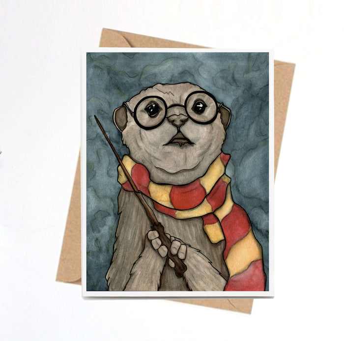 PinkPolish Design Note Cards "Harry Otter" Handmade Notecard