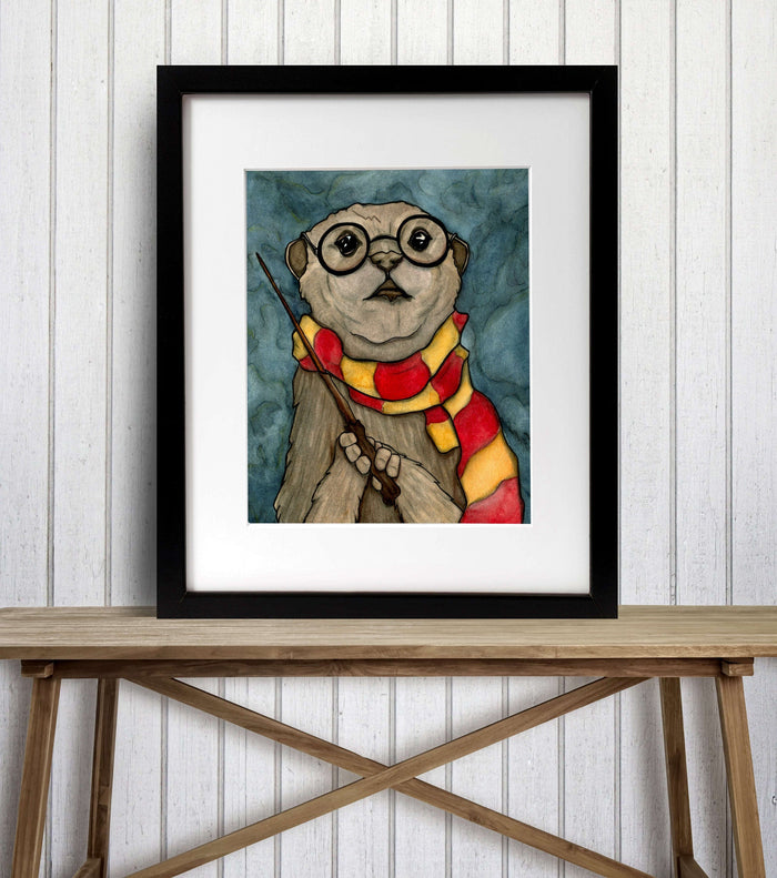 PinkPolish Design Art Prints 8x10 "Harry Otter" Watercolor Painting: Art Print
