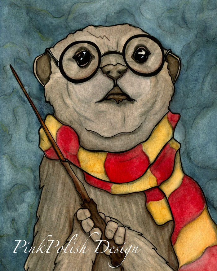 PinkPolish Design Art Prints "Harry Otter" Watercolor Painting: Art Print