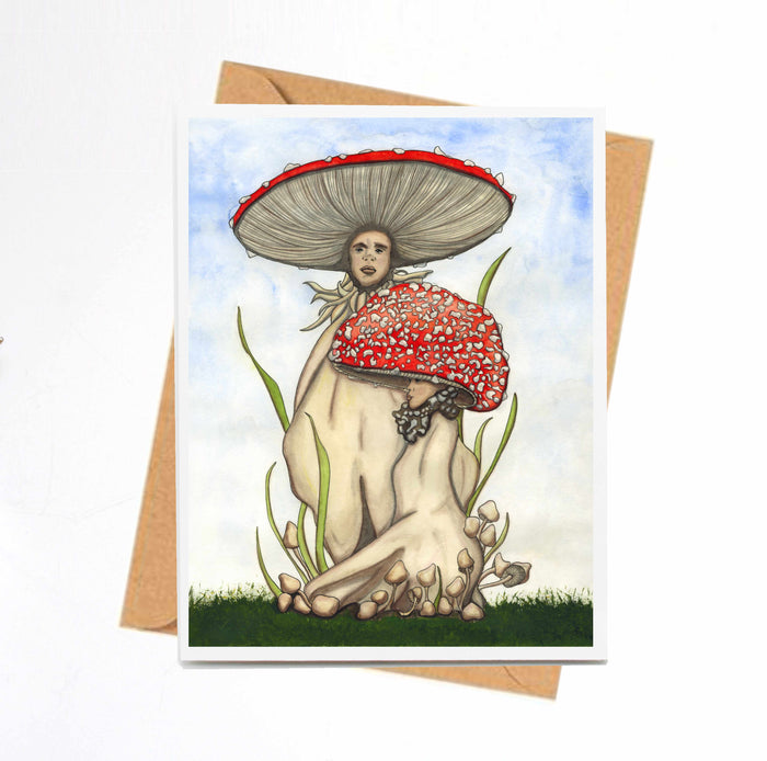 PinkPolish Design Note Cards "He's a Fun-Guy" Handmade Notecard