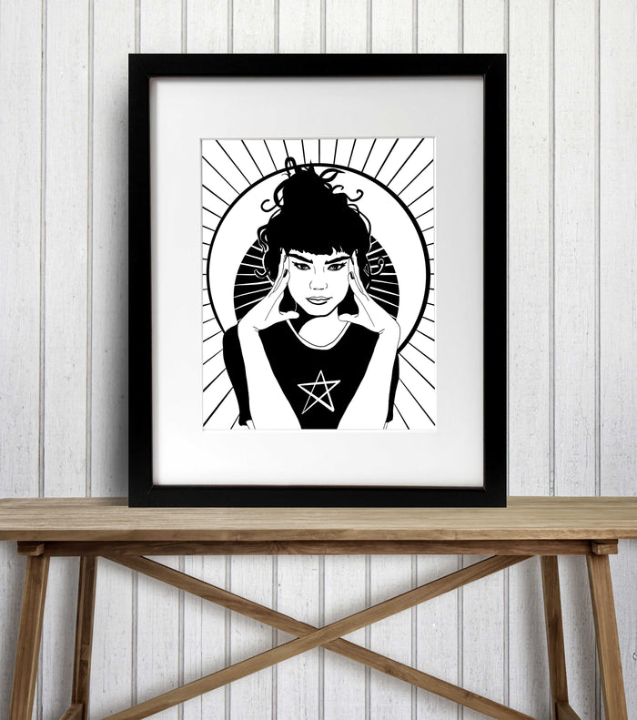 PinkPolish Design Art Prints "Hexed"  Digital Drawing: Art Print