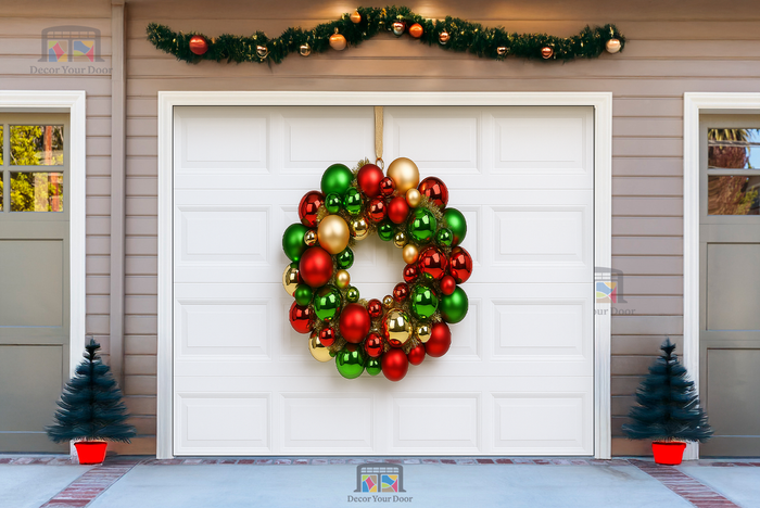 Holiday Ornament Shine – Christmas Garage Door Cover