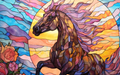 Horse Magic On Stained Glass