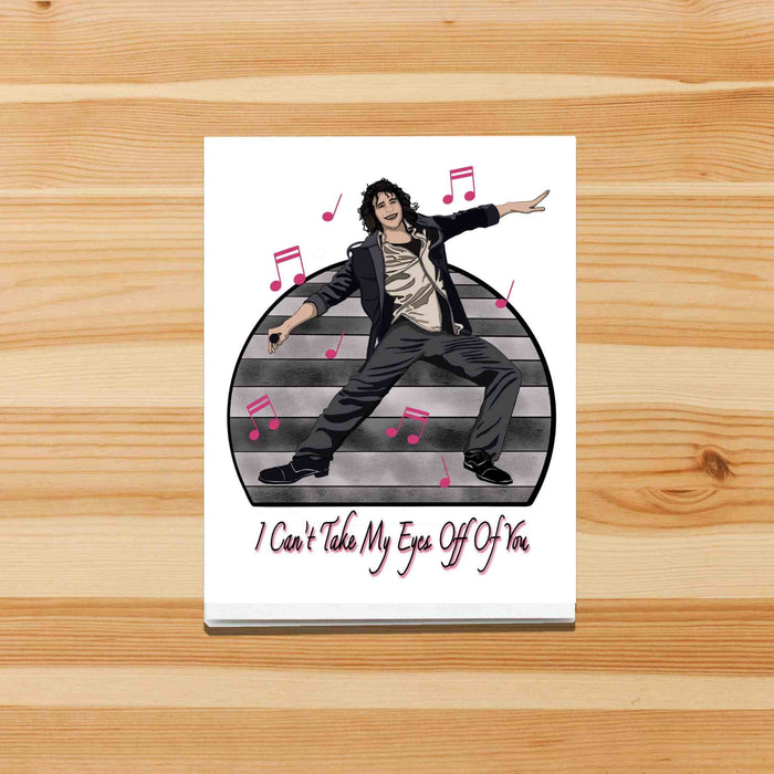 PinkPolish Design Note Cards "I Can't Take My Eyes Off Of You" Handmade Notecard