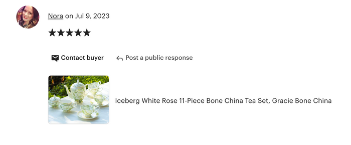 Iceberg Rose Bone China 11-Piece Tea Set