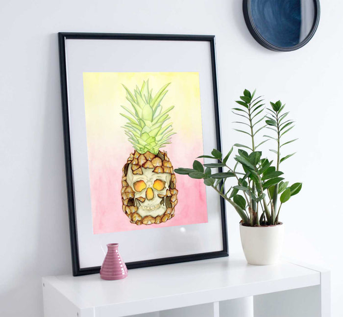 PinkPolish Design Art Prints 11x14 "Jack-O-Pineapple"  Watercolor Painting: Art Print