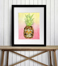 PinkPolish Design Art Prints 8x10 "Jack-O-Pineapple"  Watercolor Painting: Art Print